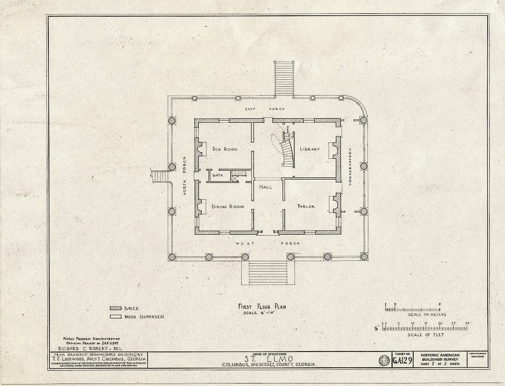 Blueprint HABS GA,108-COLM,6- (Sheet 2 of 2) - St. Elmo, 2810 Saint Elmo Drive, Columbus, Muscogee County, GA