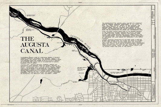 Blueprint HAER GA,123-AUG,41- (Sheet 1 of 8) - Augusta Canal, Augusta, Richmond County, GA