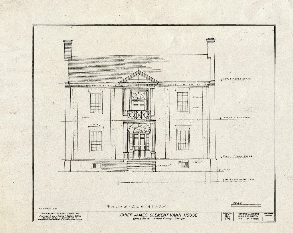 Blueprint HABS GA,107-SPLA,1- (Sheet 4 of 7) - Chief James Clement Vann House, U.S. Route 76 & State Route 255, Spring Place, Murray County, GA