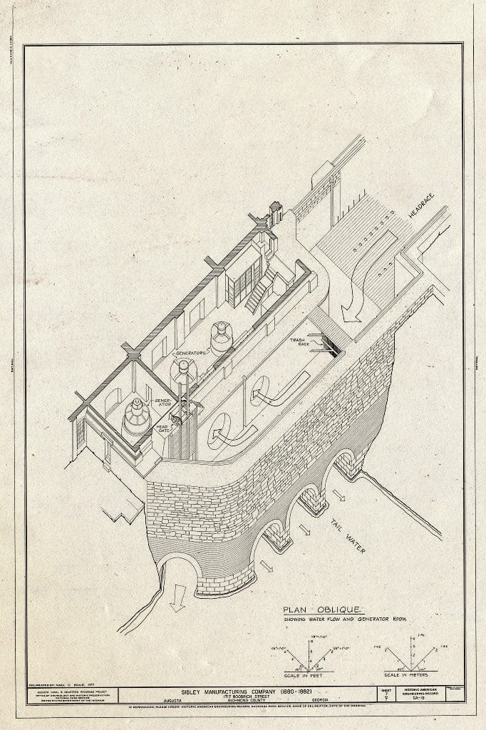 Blueprint HAER GA,123-AUG,54- (Sheet 7 of 7) - Sibley Manufacturing Company, 1717 Goodrich Street, Augusta Canal, Augusta, Richmond County, GA