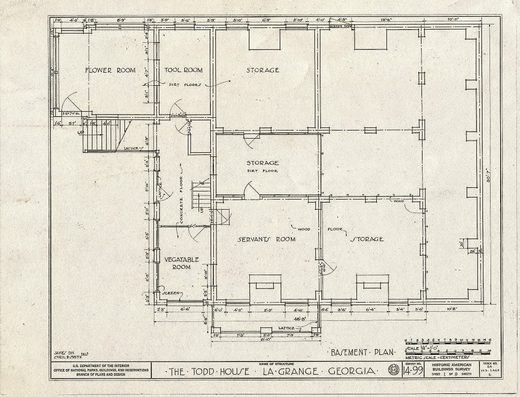 Blueprint HABS GA,143-LAGR,2- (Sheet 1 of 9) - Todd Place, 1103 Vernon Street, La Grange, Troup County, GA