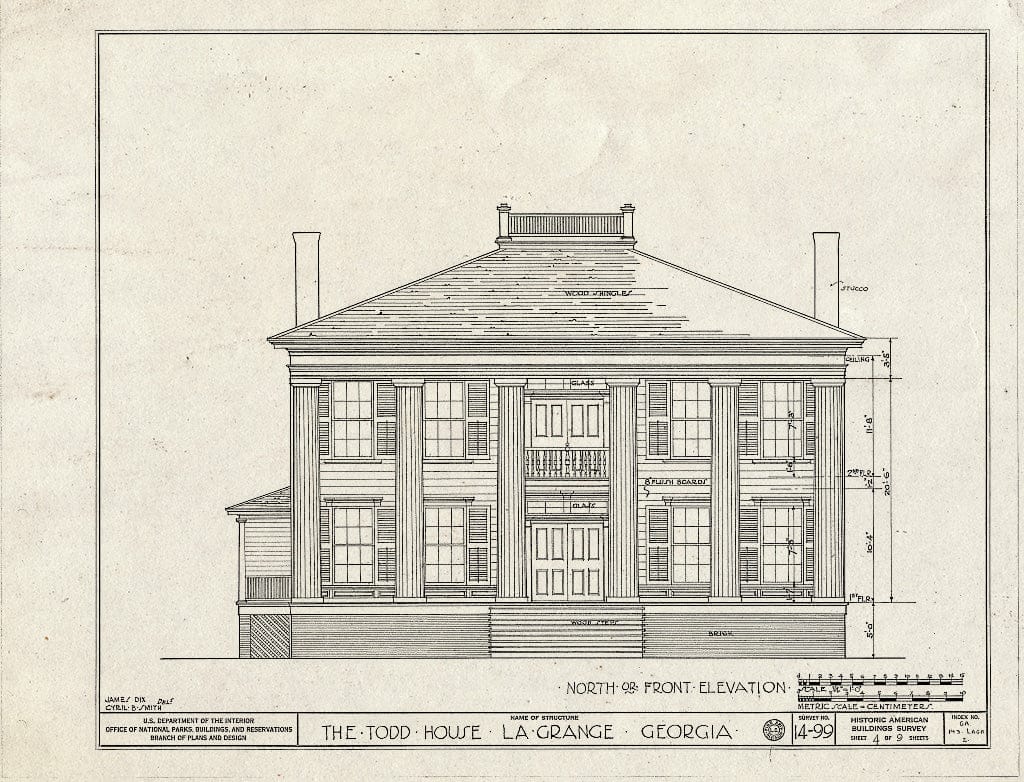 Blueprint HABS GA,143-LAGR,2- (Sheet 4 of 9) - Todd Place, 1103 Vernon Street, La Grange, Troup County, GA