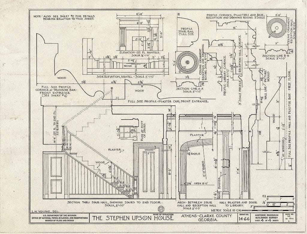 Blueprint HABS GA,30-ATH,2- (Sheet 4 of 4) - Upson House, 1000 Prince Avenue, Athens, Clarke County, GA