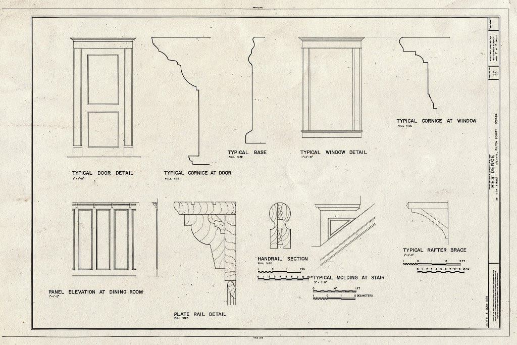 Blueprint HABS GA,61-ATLA,8- (Sheet 7 of 7) - 39 Eleventh Street (House), Atlanta, Fulton County, GA