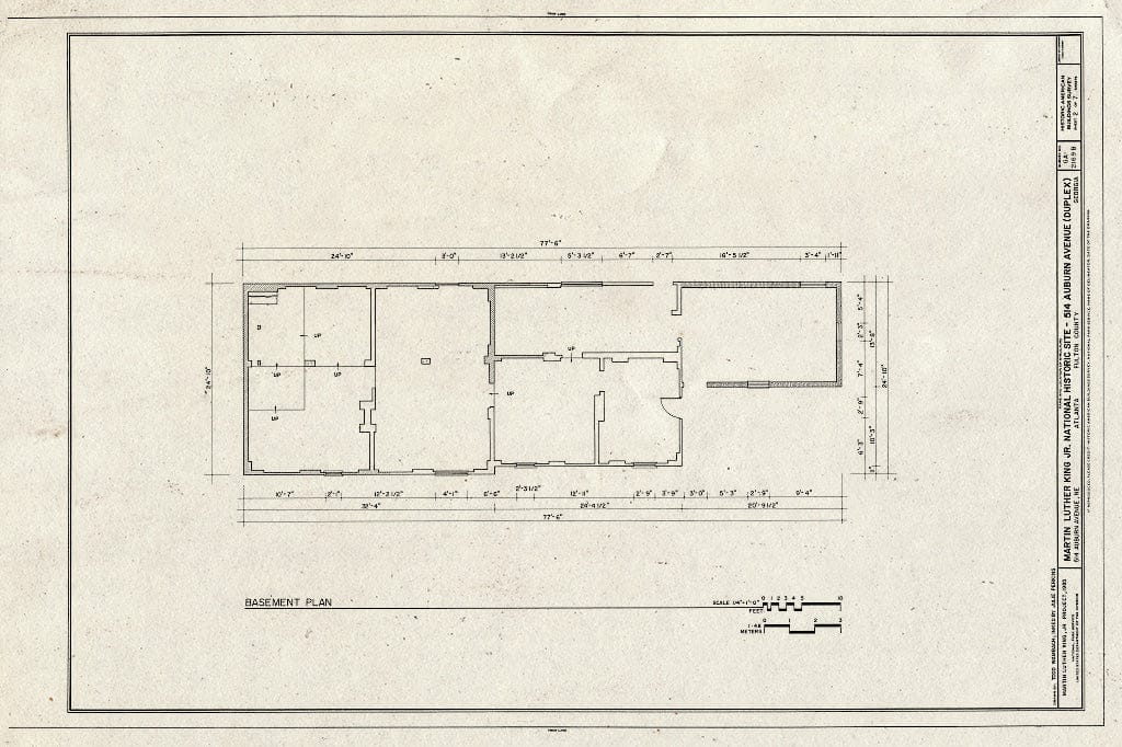 Blueprint HABS GA,61-ATLA,50- (Sheet 2 of 7) - Martin Luther King, Jr. National Historic Site, 514 Auburn Avenue (Duplex), 514 Auburn Avenue, Atlanta, Fulton County, GA