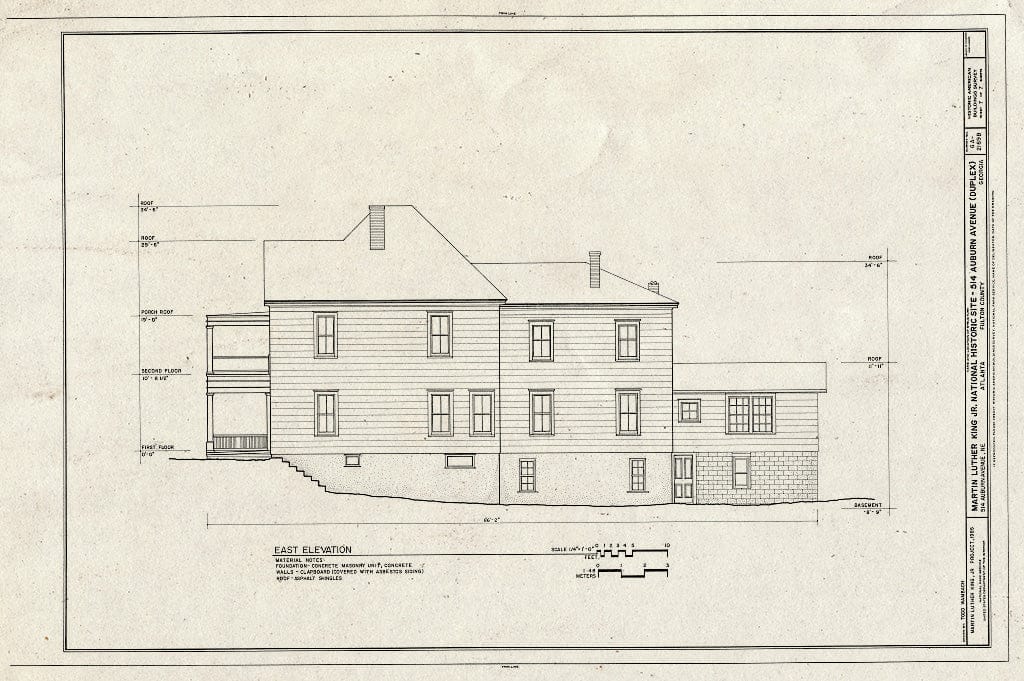 Blueprint HABS GA,61-ATLA,50- (Sheet 7 of 7) - Martin Luther King, Jr. National Historic Site, 514 Auburn Avenue (Duplex), 514 Auburn Avenue, Atlanta, Fulton County, GA