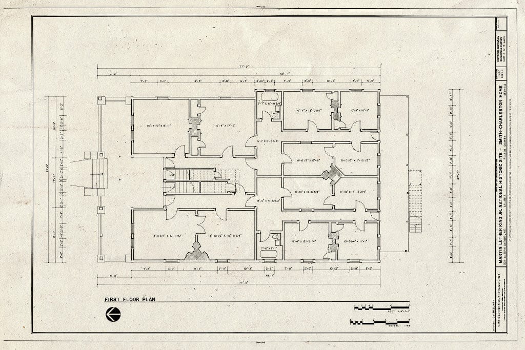 Blueprint HABS GA,61-ATLA,52- (Sheet 2 of 4) - Martin Luther King, Jr. National Historic Site, Smith-Charleston House, 509 Auburn Avenue Northeast, Atlanta, Fulton County, GA
