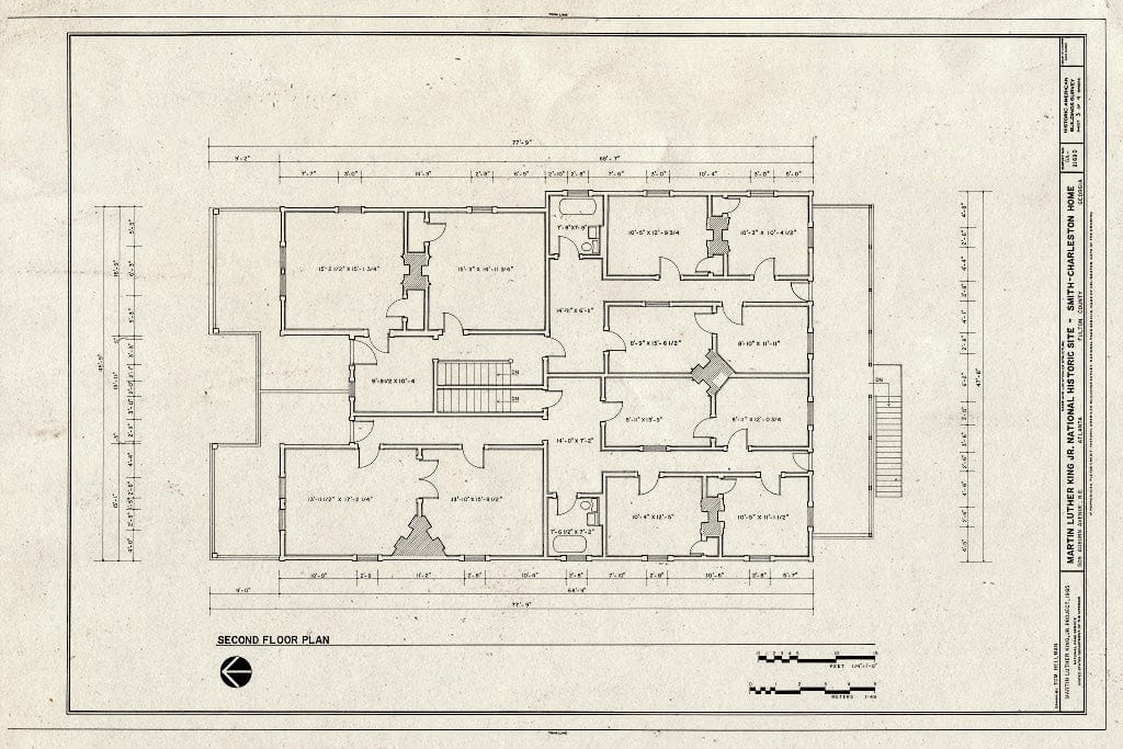 Blueprint HABS GA,61-ATLA,52- (Sheet 3 of 4) - Martin Luther King, Jr. National Historic Site, Smith-Charleston House, 509 Auburn Avenue Northeast, Atlanta, Fulton County, GA
