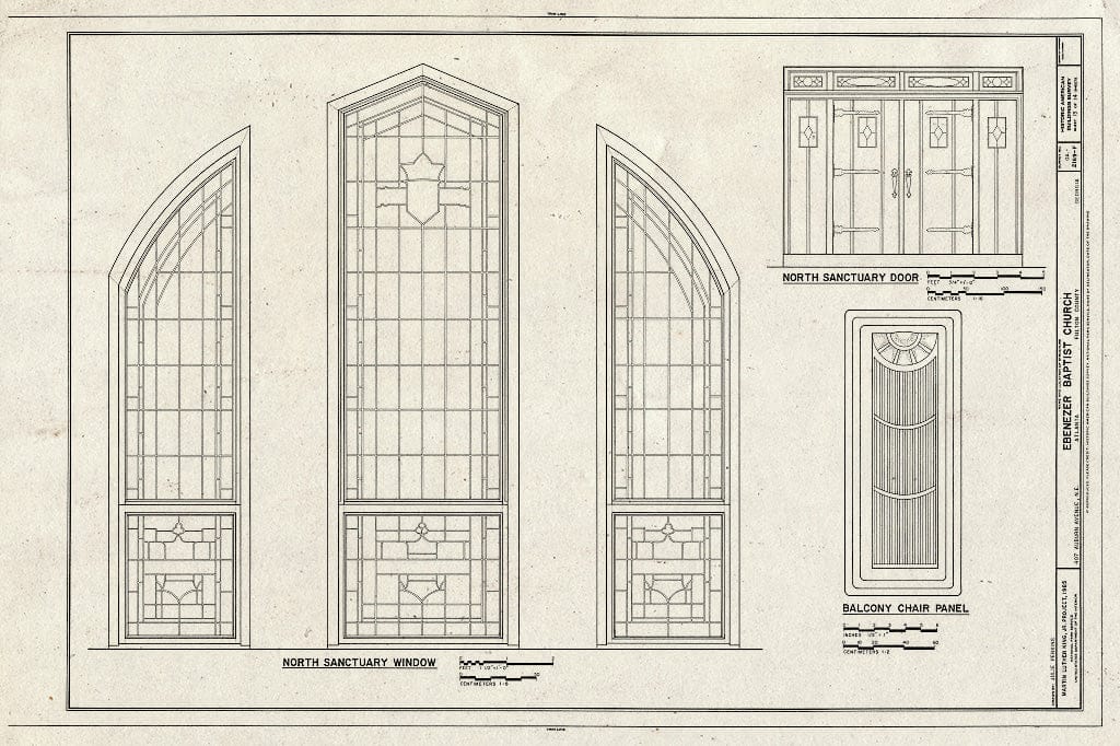Blueprint HABS GA,61-ATLA,54- (Sheet 13 of 14) - Martin Luther King, Jr. National Historic Site, Ebenezer Baptist Church, 407 Auburn Avenue Northeast, Atlanta, Fulton County, GA