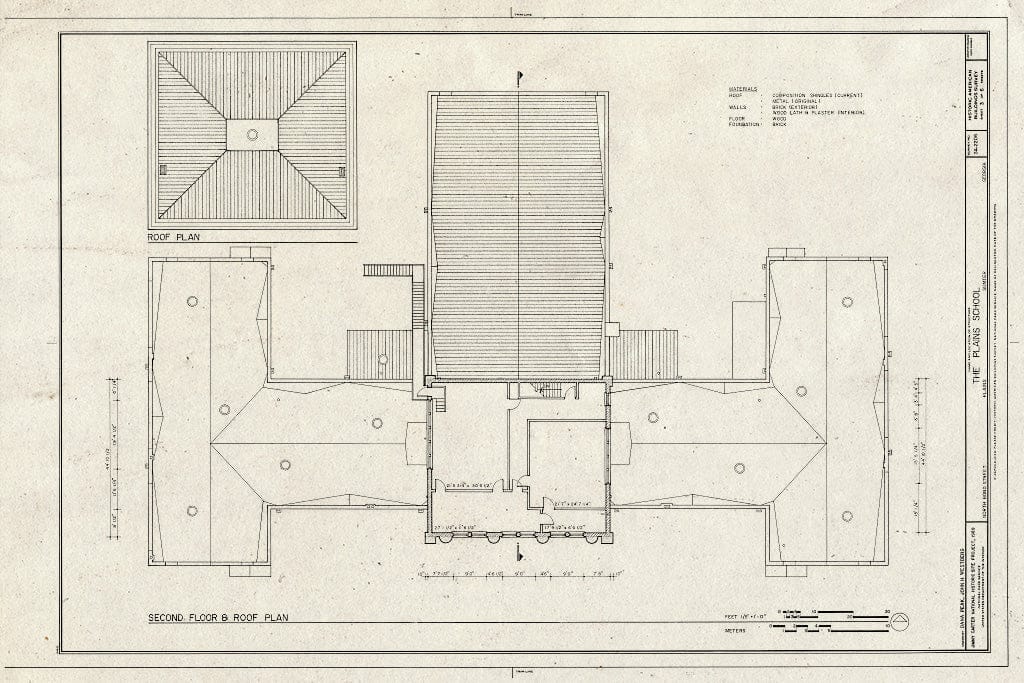 Blueprint HABS GA,131-PLAIN,18- (Sheet 3 of 6) - Plains School, Bond Street (Opposite Paschal Street), Plains, Sumter County, GA