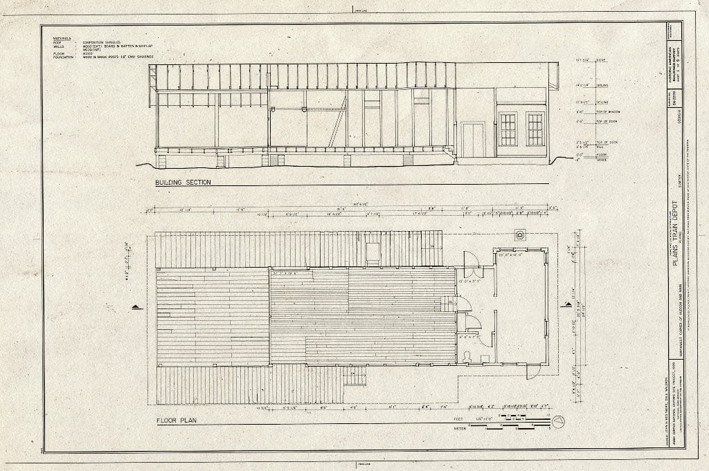 Blueprint HABS GA,131-PLAIN,15- (Sheet 1 of 5) - Plains Depot, Hudson & Main Streets, Plains, Sumter County, GA