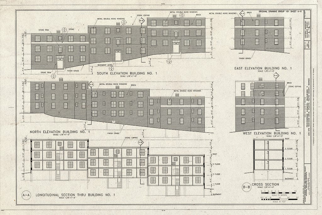 Blueprint HABS GA.61-ATLA,60C- (Sheet 3 of 6) - Techwood Homes, Building No. 1, 575-579 Techwood Drive, Atlanta, Fulton County, GA
