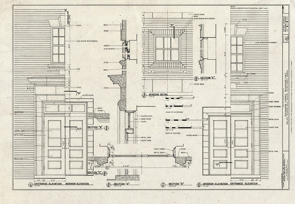 Blueprint HABS GA.61-ATLA,60C- (Sheet 4 of 6) - Techwood Homes, Building No. 1, 575-579 Techwood Drive, Atlanta, Fulton County, GA