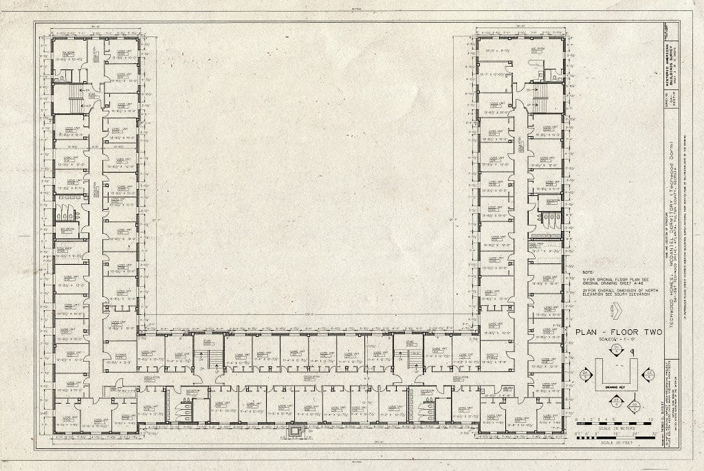 Blueprint HABS GA,61-ATLA,60F- (Sheet 2 of 11) - Techwood Homes, McDaniel Dormitory, 581-587 Techwood Drive, Atlanta, Fulton County, GA
