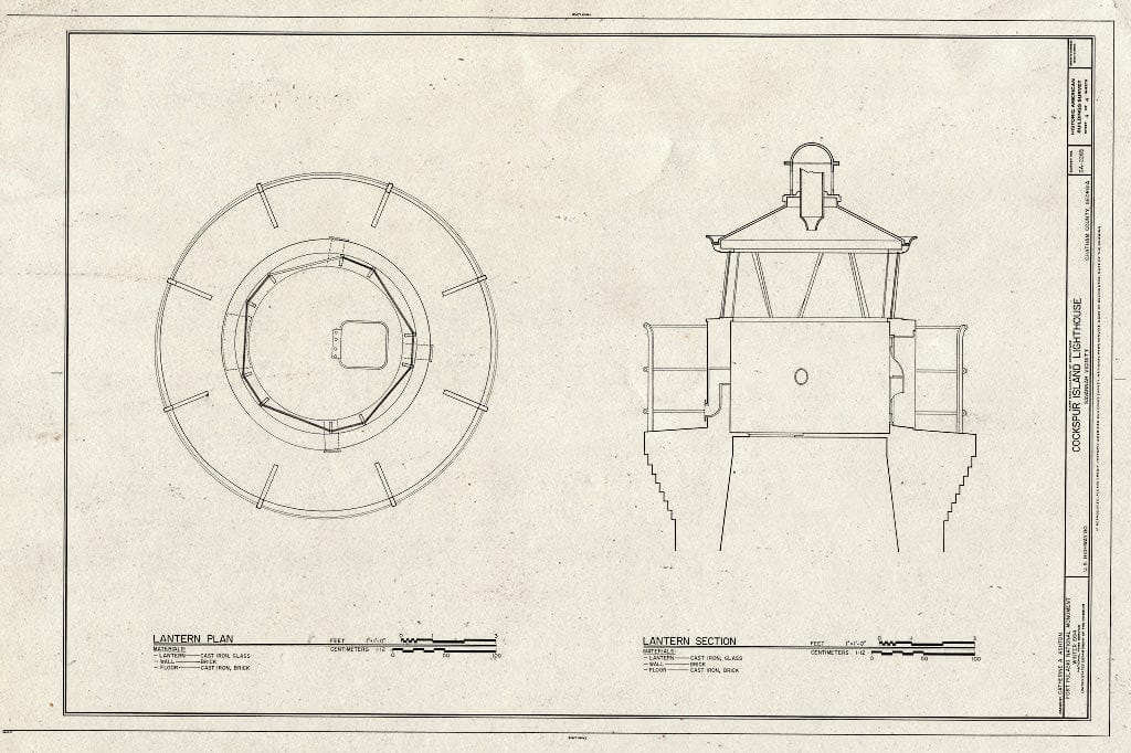 Blueprint HABS GA,26-SAV.V,4- (Sheet 4 of 4) - Cockspur Lighthouse, Cockspur Island, Savannah River, Savannah, Chatham County, GA