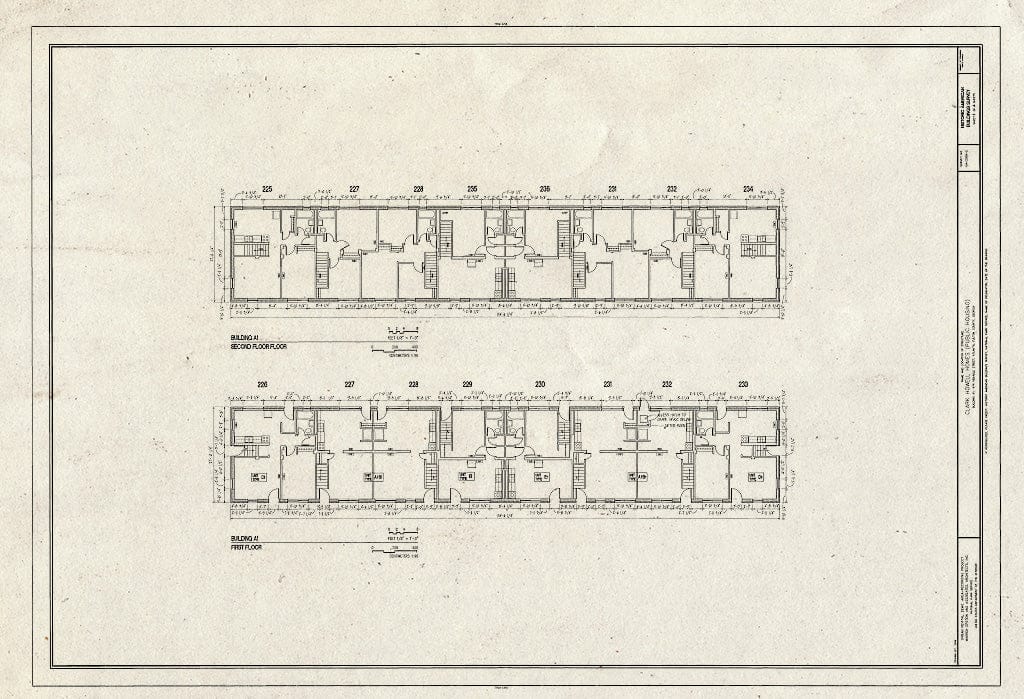 Blueprint HABS GA,61-ATLA,63E- (Sheet 1 of 4) - Clark Howell Homes, Building A-1, 474 Venable Street, Atlanta, Fulton County, GA
