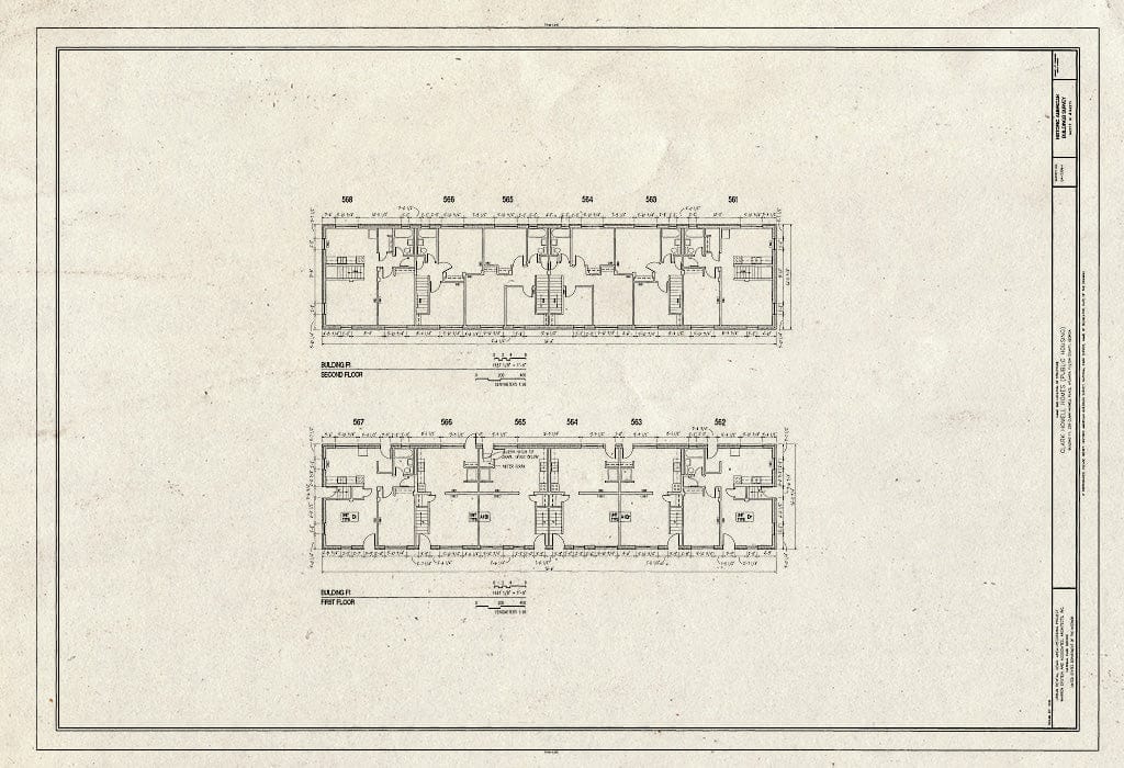 Blueprint HABS GA,61-ATLA,63I- (Sheet 1 of 4) - Clark Howell Homes, Building F-1, 259 Clark Howell Place, Atlanta, Fulton County, GA