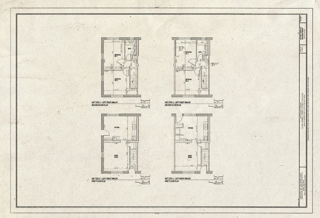 Blueprint HABS GA,61-ATLA,63J- (Sheet 2 of 4) - Clark Howell Homes, Building G-2, 583 McAfee Street, Atlanta, Fulton County, GA