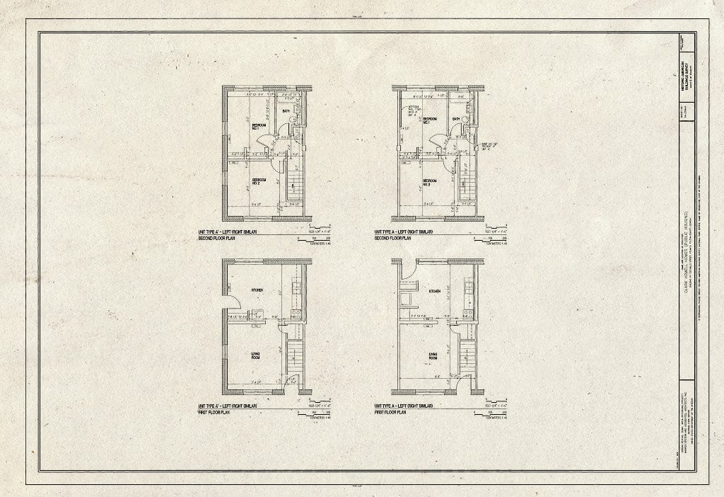 Blueprint HABS GA,61-ATLA,63K- (Sheet 2 of 4) - Clark Howell Homes, Building H-1, 253 Mills Street, Atlanta, Fulton County, GA