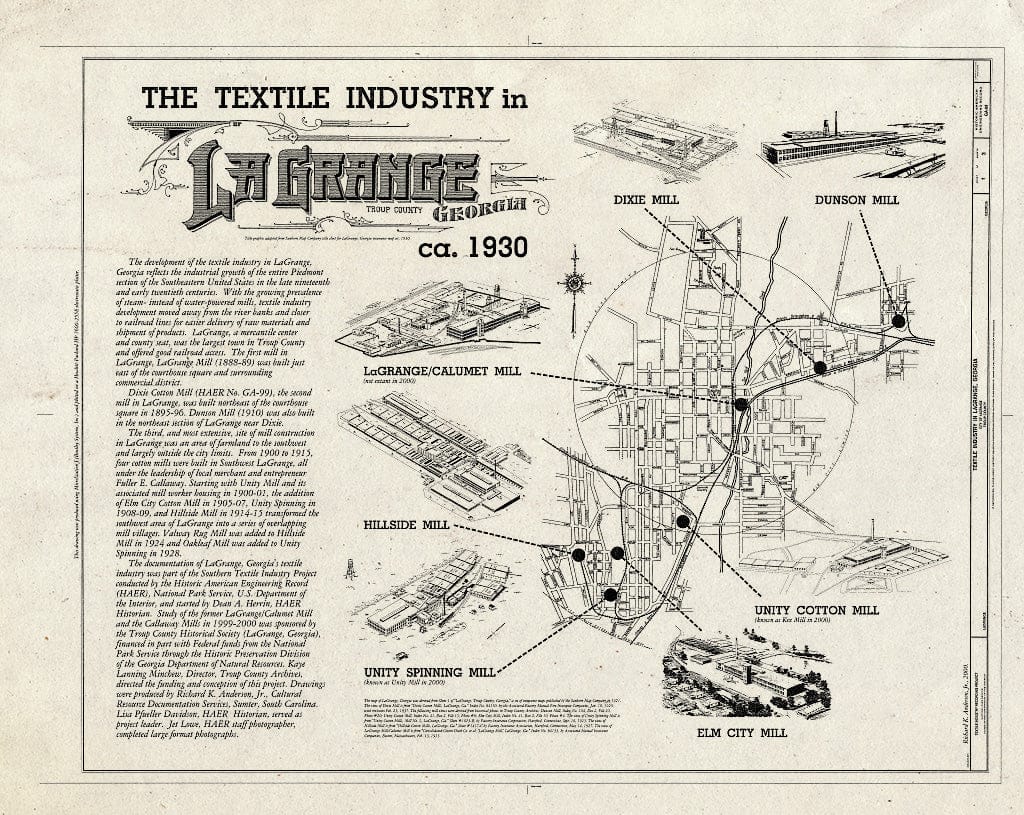 Blueprint HAER GA,143-LAGR,37- (Sheet 1 of 3) - Textile Industry in LaGrange, Georgia, La Grange, Troup County, GA