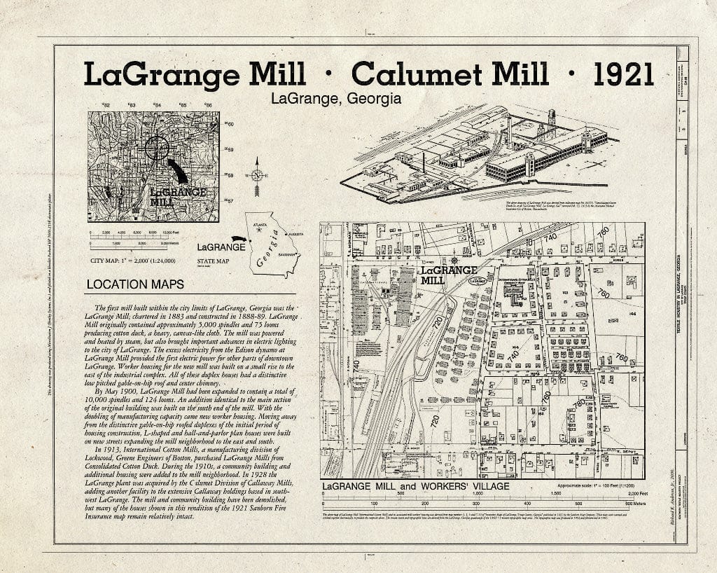Blueprint HAER GA,143-LAGR,37- (Sheet 3 of 3) - Textile Industry in LaGrange, Georgia, La Grange, Troup County, GA