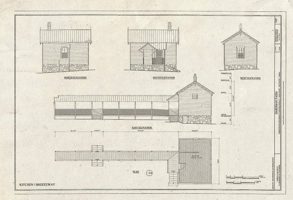 Blueprint HABS GA-2363 (Sheet 8 of 30) - Hardman Farm, Intersection of State Highway 75 & State Highway 11, Helen, White County, GA