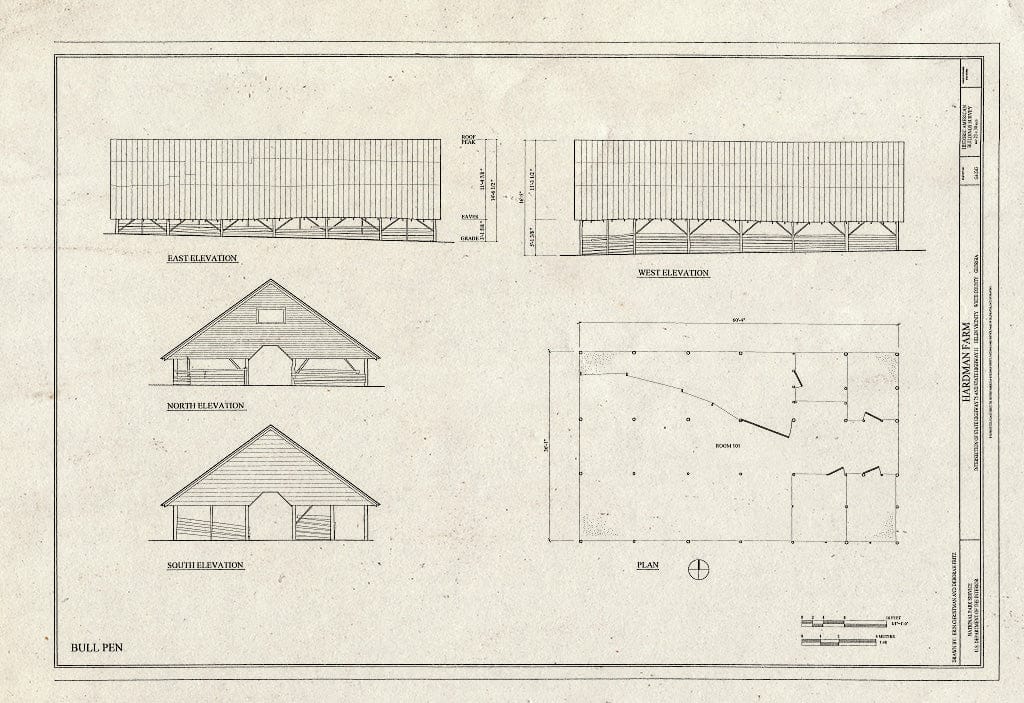 Blueprint HABS GA-2363 (Sheet 23 of 30) - Hardman Farm, Intersection of State Highway 75 & State Highway 11, Helen, White County, GA