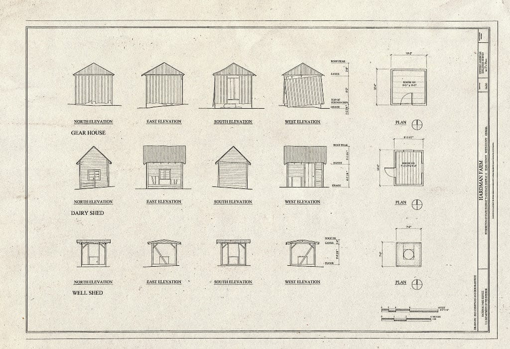 Blueprint HABS GA-2363 (Sheet 27 of 30) - Hardman Farm, Intersection of State Highway 75 & State Highway 11, Helen, White County, GA