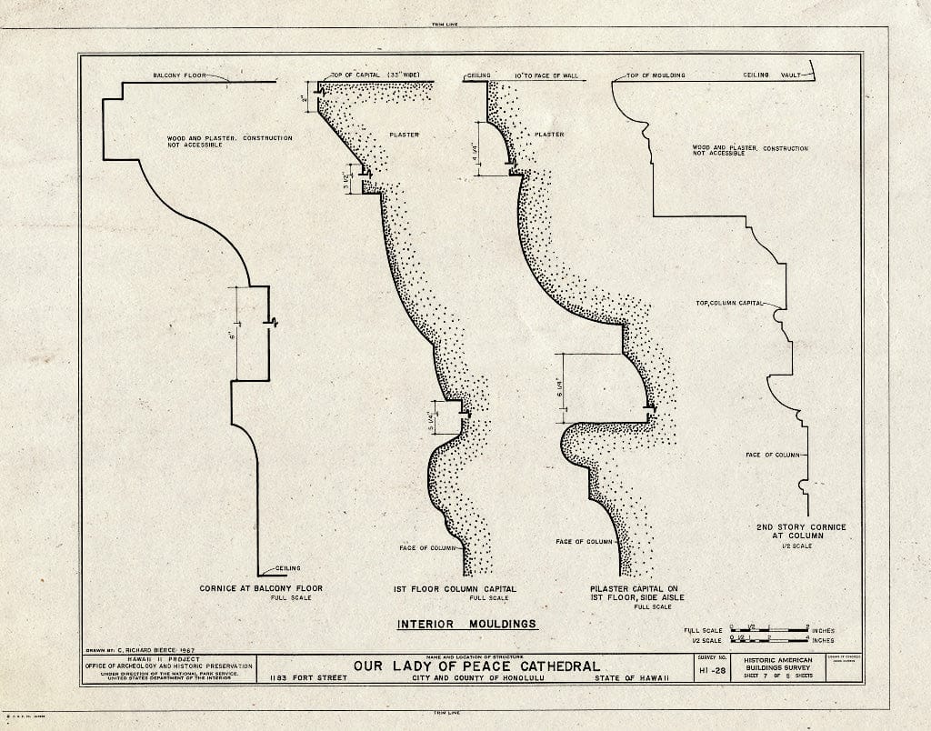 Blueprint HABS HI,2-Honlu,21- (Sheet 7 of 8) - Our Lady of Peace Cathedral, 1183 Fort Street, Honolulu, Honolulu County, HI