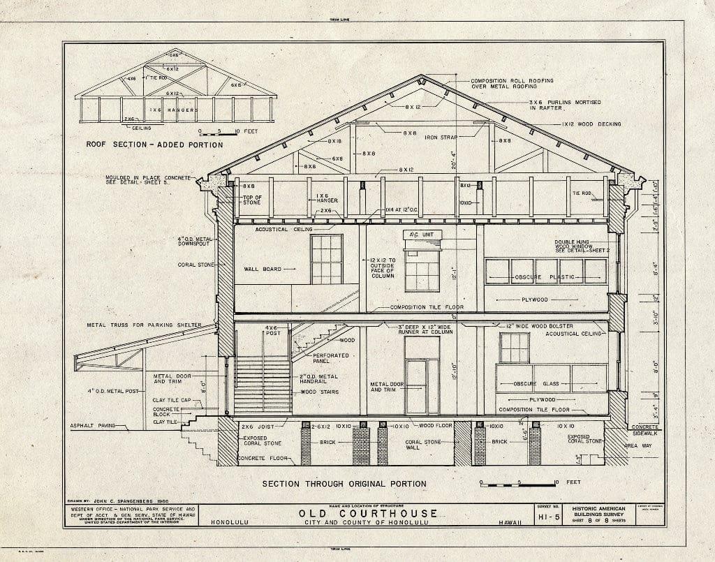 Blueprint HABS HI,2-Honlu,7- (Sheet 8 of 8) - Old Courthouse, Queen Street Between Fort & Bishop Streets, Honolulu, Honolulu County, HI