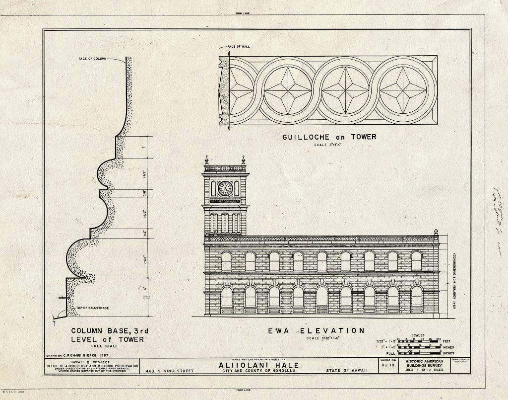 Blueprint HABS HI,2-Honlu,3- (Sheet 5 of 12) - Aliiolani Hale, 463 King Street, Honolulu, Honolulu County, HI