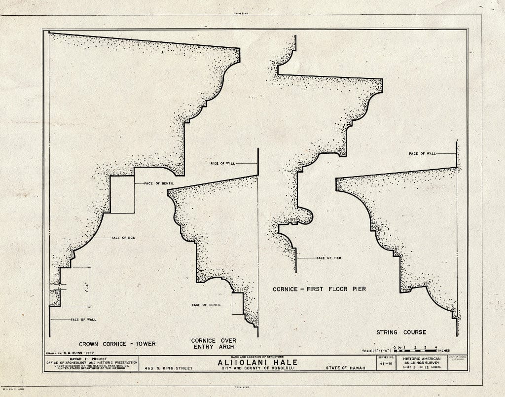 Blueprint HABS HI,2-Honlu,3- (Sheet 9 of 12) - Aliiolani Hale, 463 King Street, Honolulu, Honolulu County, HI