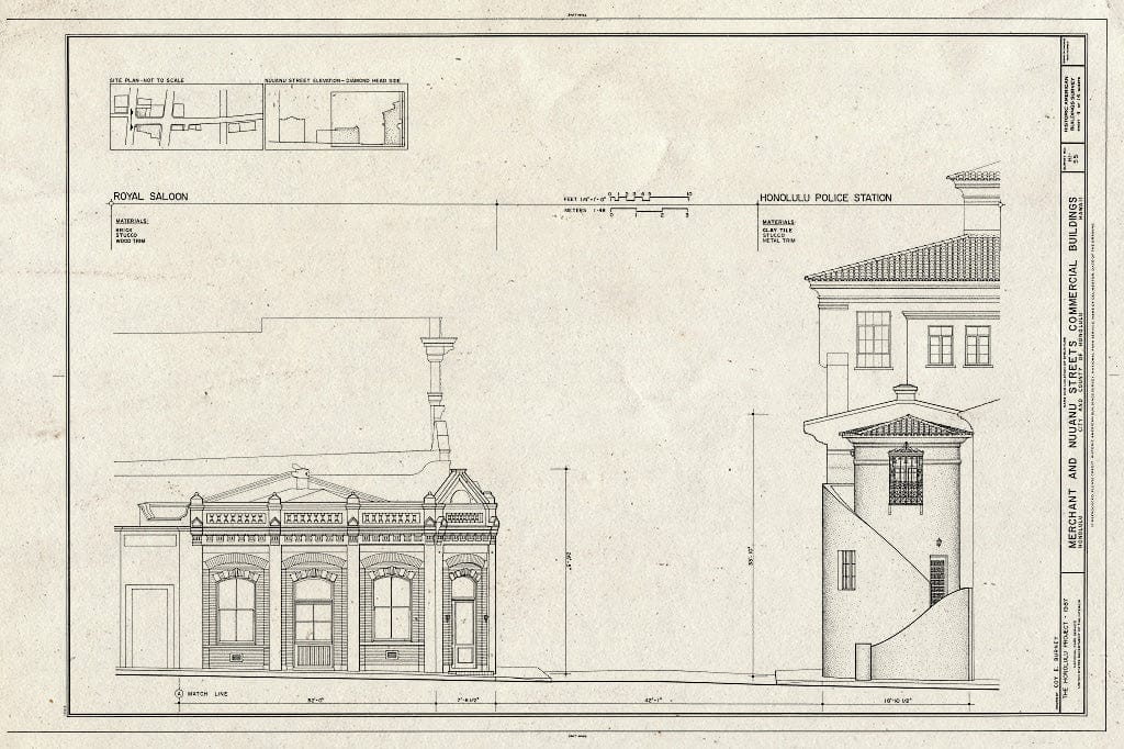 Blueprint HABS HI,2-Honlu,18- (Sheet 4 of 14) - Merchant & Nuuanu Streets Commercial Buildings, Merchant and Nuuanu Streets, Honolulu, Honolulu County, HI