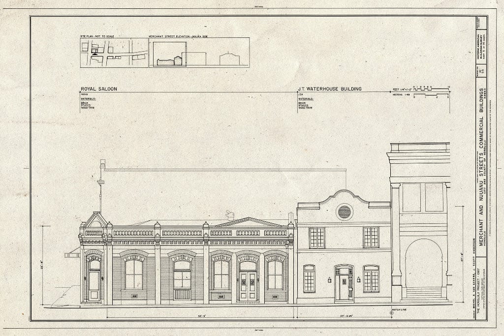 Blueprint HABS HI,2-Honlu,18- (Sheet 5 of 14) - Merchant & Nuuanu Streets Commercial Buildings, Merchant and Nuuanu Streets, Honolulu, Honolulu County, HI