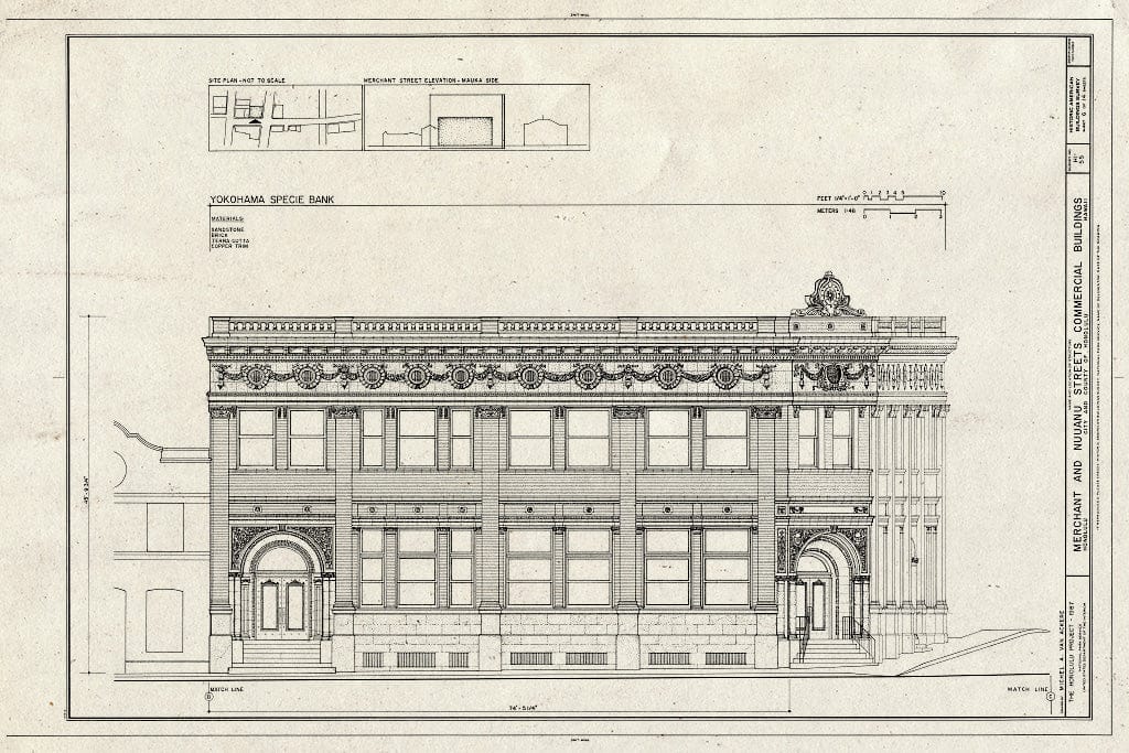 Blueprint HABS HI,2-Honlu,18- (Sheet 6 of 14) - Merchant & Nuuanu Streets Commercial Buildings, Merchant and Nuuanu Streets, Honolulu, Honolulu County, HI