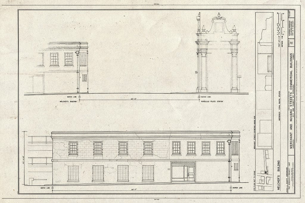 Blueprint HABS HI,2-Honlu,18- (Sheet 11 of 14) - Merchant & Nuuanu Streets Commercial Buildings, Merchant and Nuuanu Streets, Honolulu, Honolulu County, HI