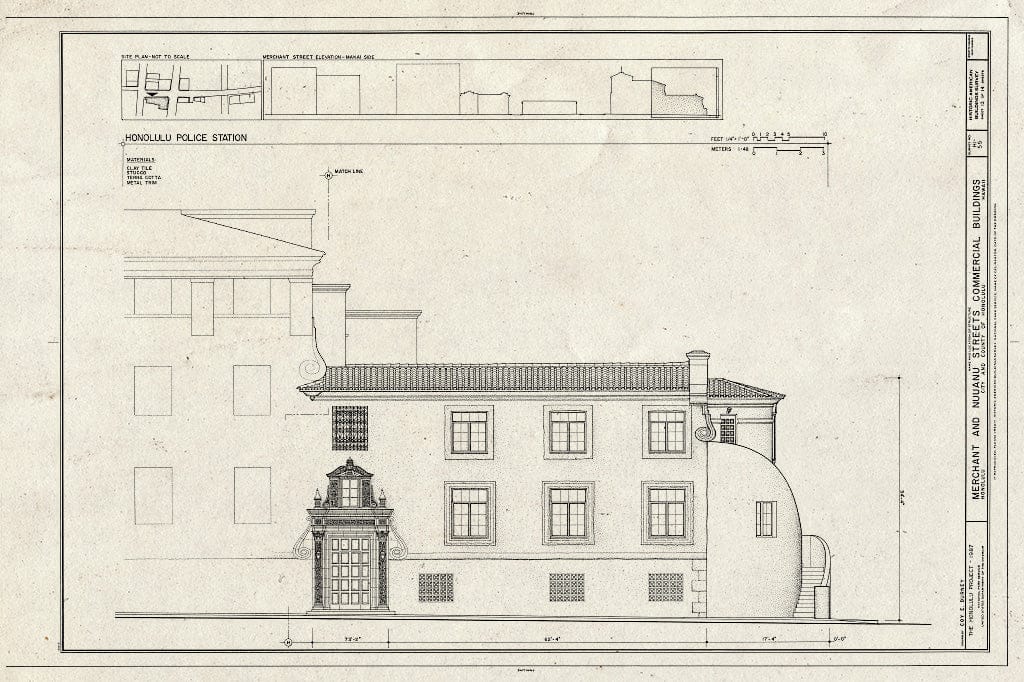 Blueprint HABS HI,2-Honlu,18- (Sheet 13 of 14) - Merchant & Nuuanu Streets Commercial Buildings, Merchant and Nuuanu Streets, Honolulu, Honolulu County, HI