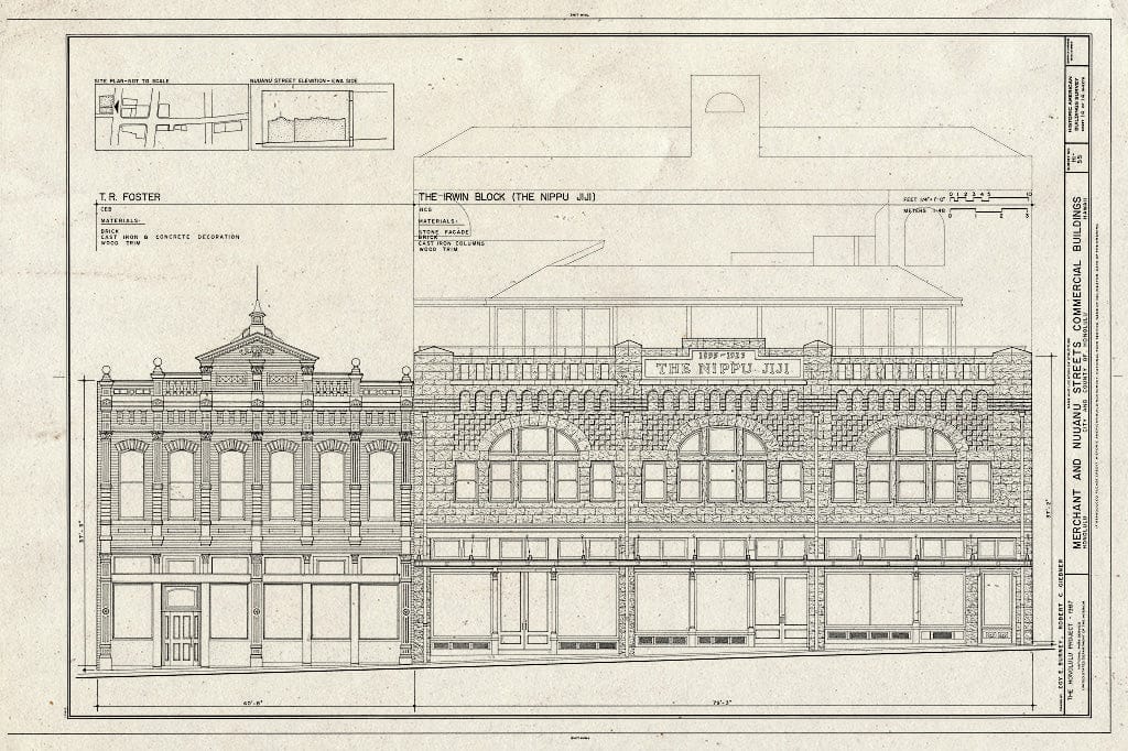 Blueprint HABS HI,2-Honlu,18- (Sheet 14 of 14) - Merchant & Nuuanu Streets Commercial Buildings, Merchant and Nuuanu Streets, Honolulu, Honolulu County, HI