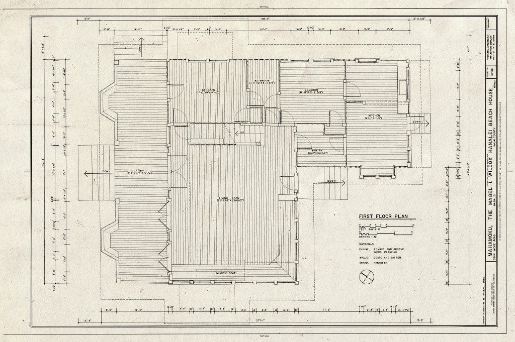 Blueprint HABS HI,4-HANLI,2- (Sheet 2 of 6) - Mahamoku, 5344 Weke Road, Hanalei, Kauai County, HI