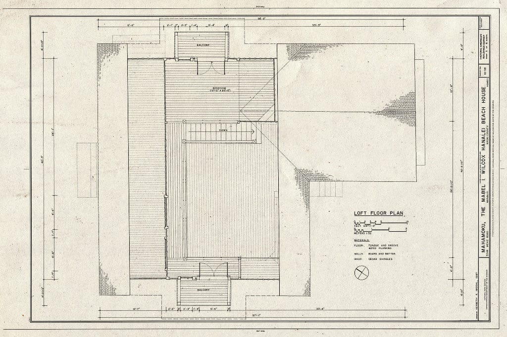 Blueprint HABS HI,4-HANLI,2- (Sheet 3 of 6) - Mahamoku, 5344 Weke Road, Hanalei, Kauai County, HI