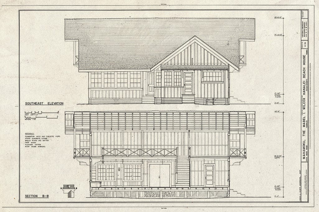 Blueprint HABS HI,4-HANLI,2- (Sheet 6 of 6) - Mahamoku, 5344 Weke Road, Hanalei, Kauai County, HI