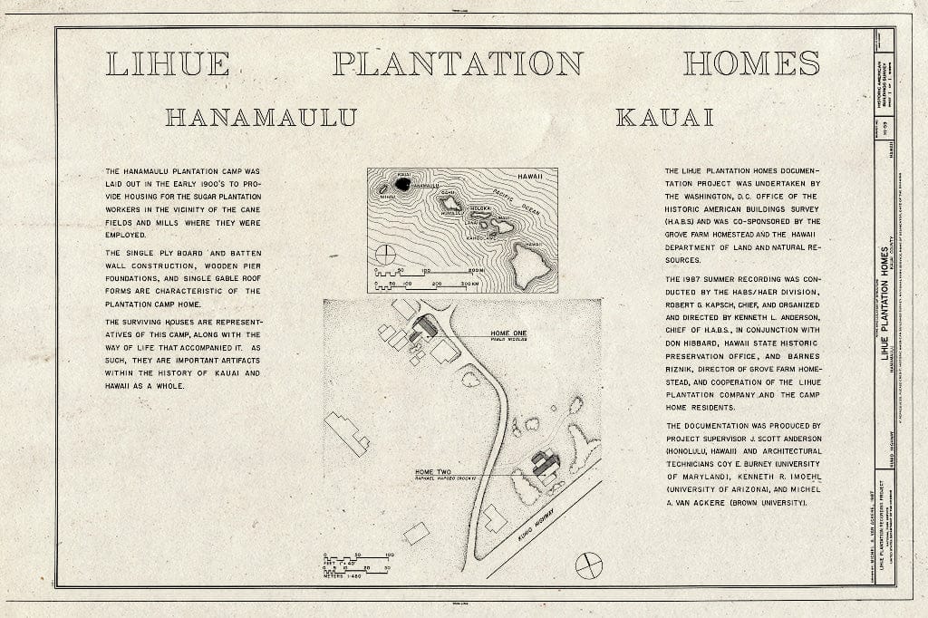 Blueprint HABS HI,4-HANMU,1- (Sheet 1 of 1) - Lihue Plantation House, Kuhio Highway, Hanamaulu, Kauai County, HI