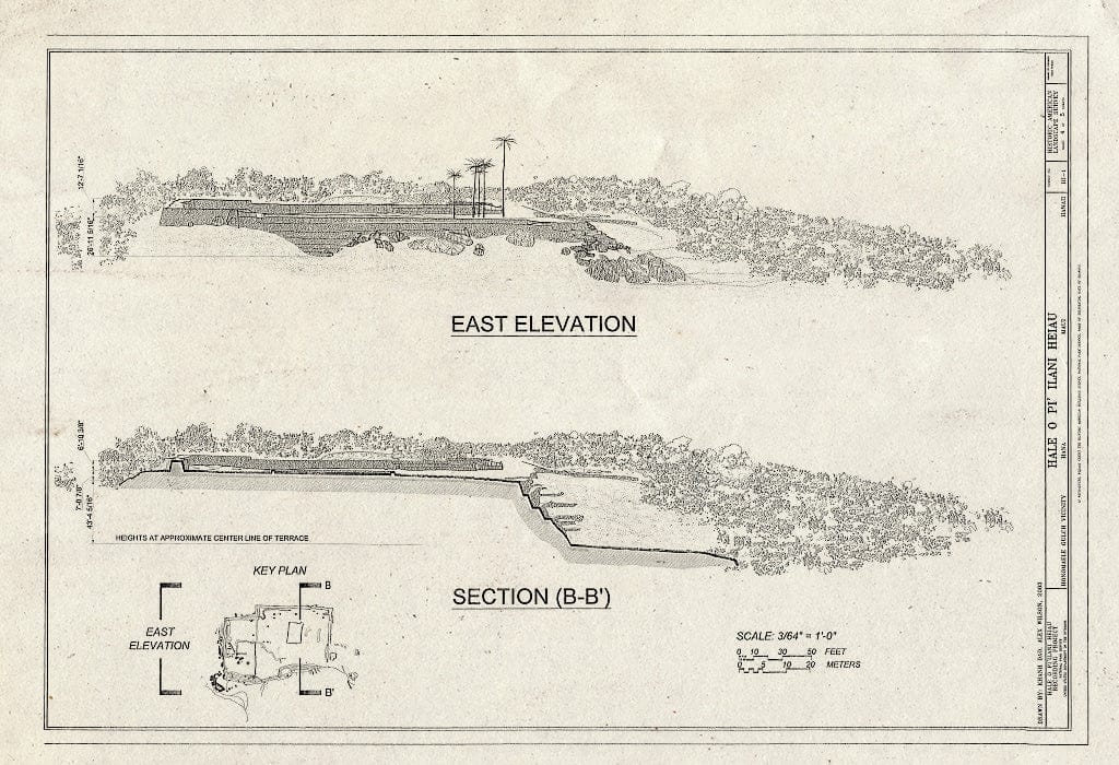 Blueprint HALS HI-1 (Sheet 4 of 5) - Hale O Pi' Ilani Heiau, Honomaele Gulch Vicinity, Hana, Maui County, HI