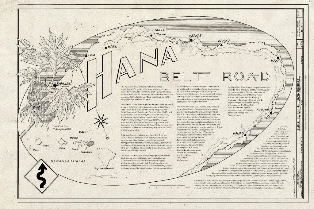 Blueprint Hana Belt Road Title Sheet - Hana Belt Road, Between Haiku and Kaipahulu, Hana, Maui County, HI