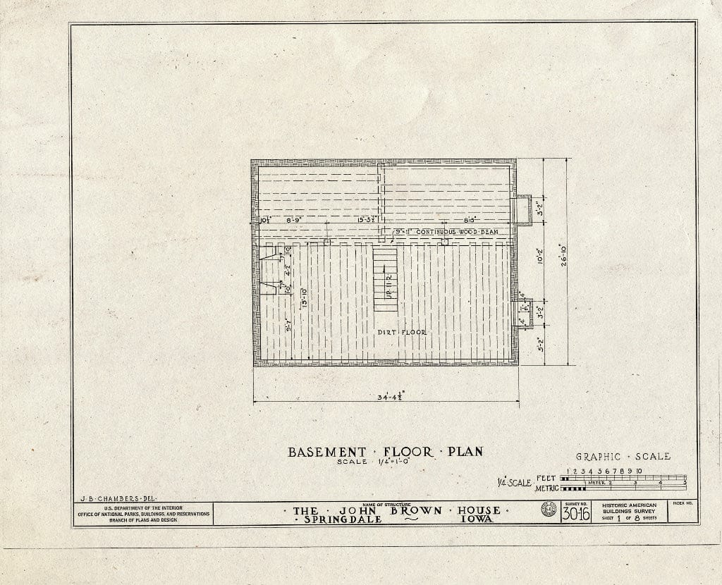 Blueprint HABS Iowa,16-Spring.V,1- (Sheet 1 of 8) - William Maxson House, State Highway No. 1, Springdale, Cedar County, IA