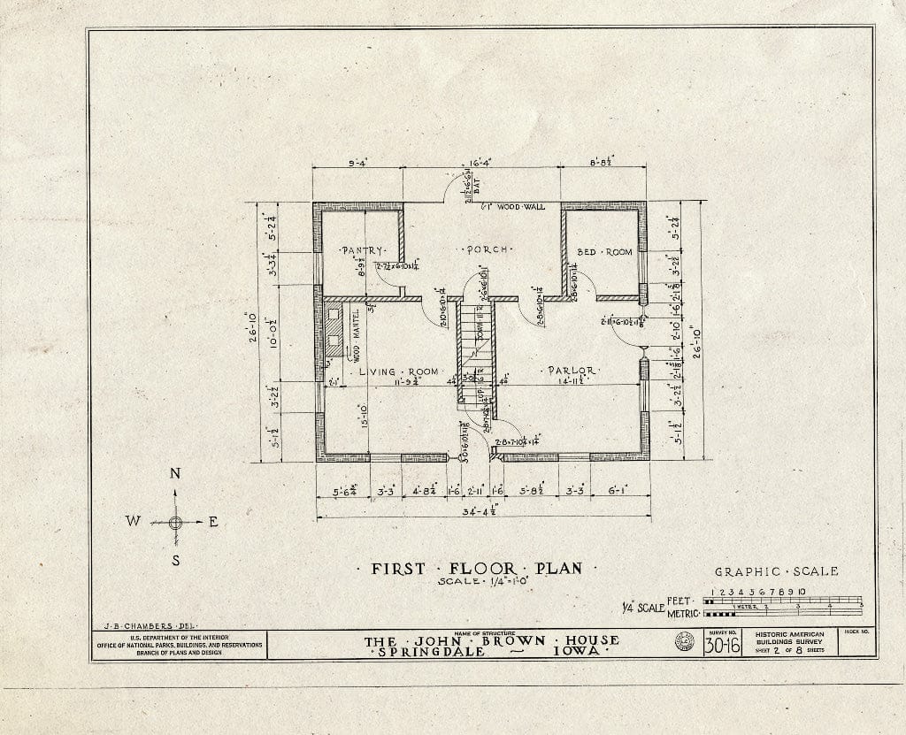 Blueprint HABS Iowa,16-Spring.V,1- (Sheet 2 of 8) - William Maxson House, State Highway No. 1, Springdale, Cedar County, IA
