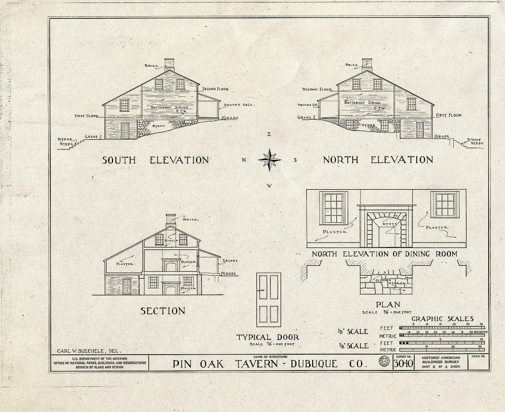 Blueprint HABS Iowa,31-HOLCRO.V,1- (Sheet 2 of 2) - Pin Oak Tavern, U.S. Route 52, Holy Cross, Dubuque County, IA
