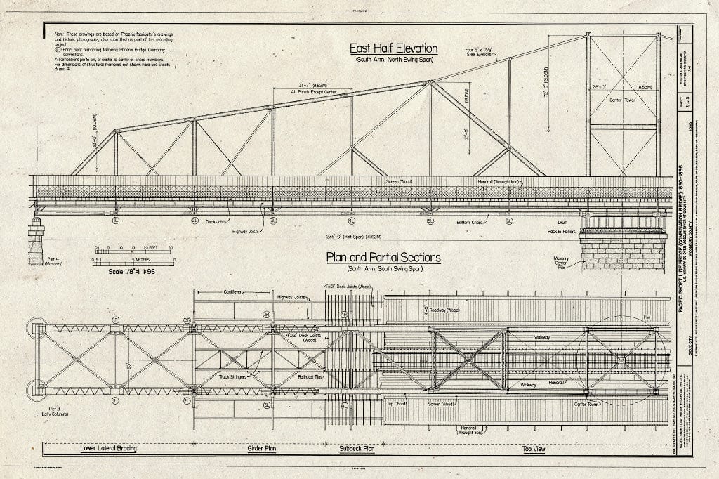 Blueprint HAER Iowa,97-SIOCI,1- (Sheet 2 of 5) - Pacific Shortline Bridge, U.S. Route 20,Spanning Missouri River, Sioux City, Woodbury County, IA