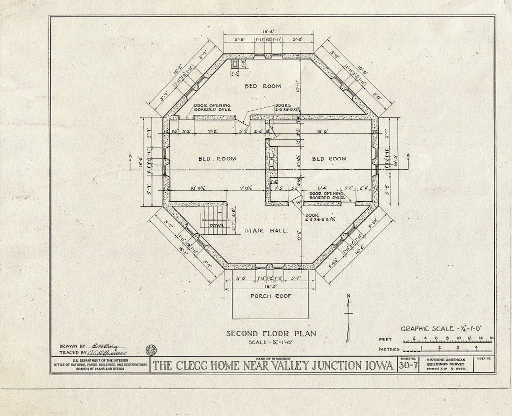Blueprint HABS Iowa,77-VALJ.V,1- (Sheet 3 of 9) - Clegg Home, Valley Junction, Polk County, IA