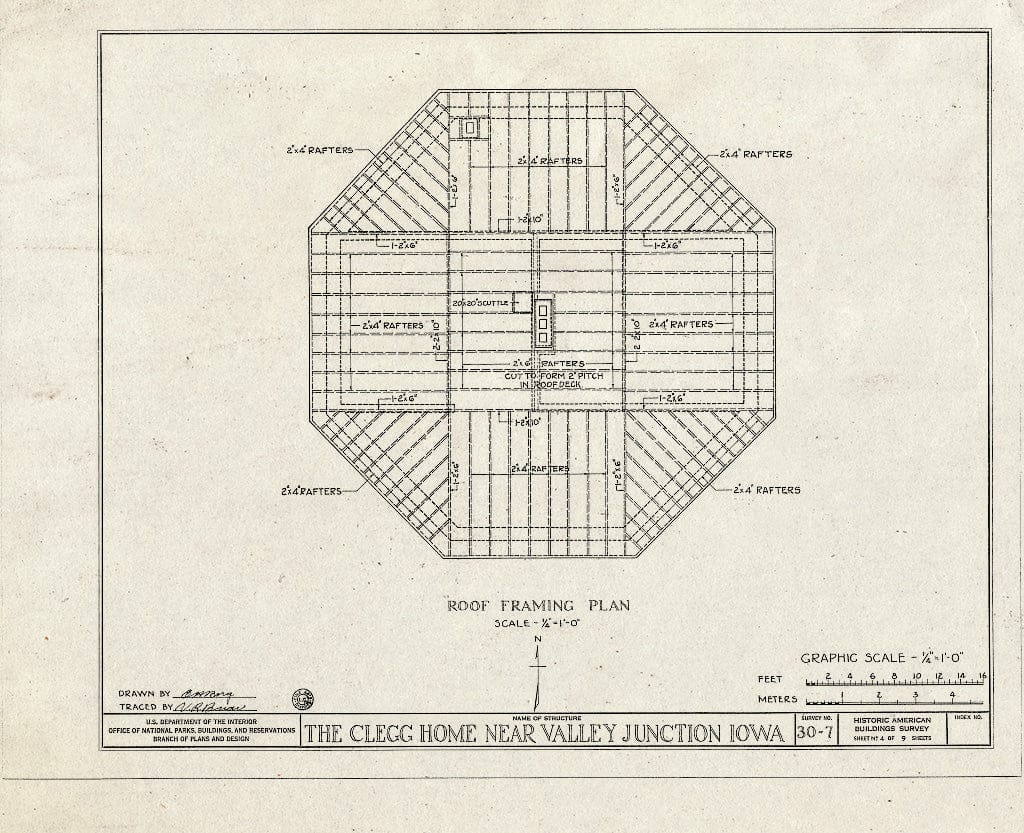 Blueprint HABS Iowa,77-VALJ.V,1- (Sheet 4 of 9) - Clegg Home, Valley Junction, Polk County, IA